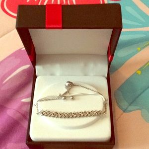 Authentic silver and diamond bracelet